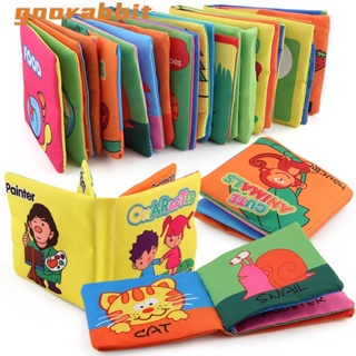 Goorabbit หนังสือผ้าเด็กปฐมวัย ของเล่นเพื่อการศึกษาภาษาอังกฤษ หนังสือปาล์มสัตว์ ดิจิทัล ความรู้ความจํา หนังสือผ้าเด็ก