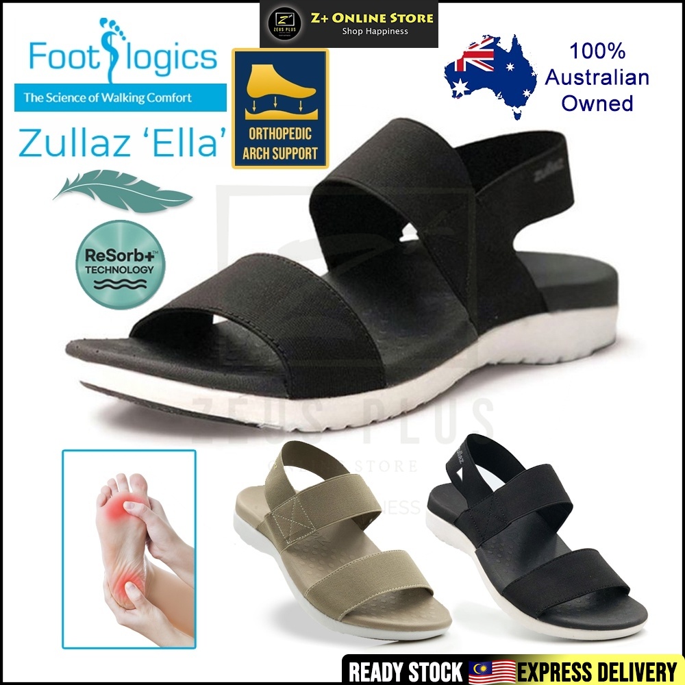 FOOTLOGICS ZULLAZ ELLA รองเท้าแตะผู้หญิงรองเท้าแตะ Flip Flops Arch สนับสนุนเท้าแบนบรรเทา Plantar Fas