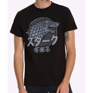 เสื้อยืดคอกลมFgdtx1 [พร้อมส่ง] เสื้อยืดแขนสั้น พิมพ์ลาย Game Of Thrones Stark Kanji Nwt พลัสไซซ์ ของขวัญวันเกิด สําหรับผ