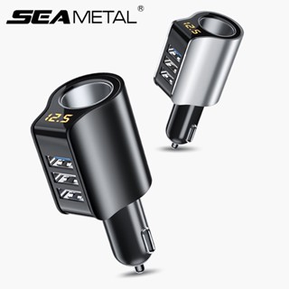 SEAMETAL ที่ชาร์จในรถ ที่ชาร์จแบตในรถ QC3.0 3USB ที่ชาร์จเร็วแบบสมาร์ท ที่จุดบุหรี่ในรถยนต์ อะแดปเตอร์ไฟ 12V 24V Universal