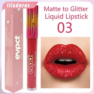 Evpct Diamond Flash Matte Lip Glaze Color Transformation Metal Lip Gloss Long-Lasting Waterproof Waterproof Cup ลิปสติก HO