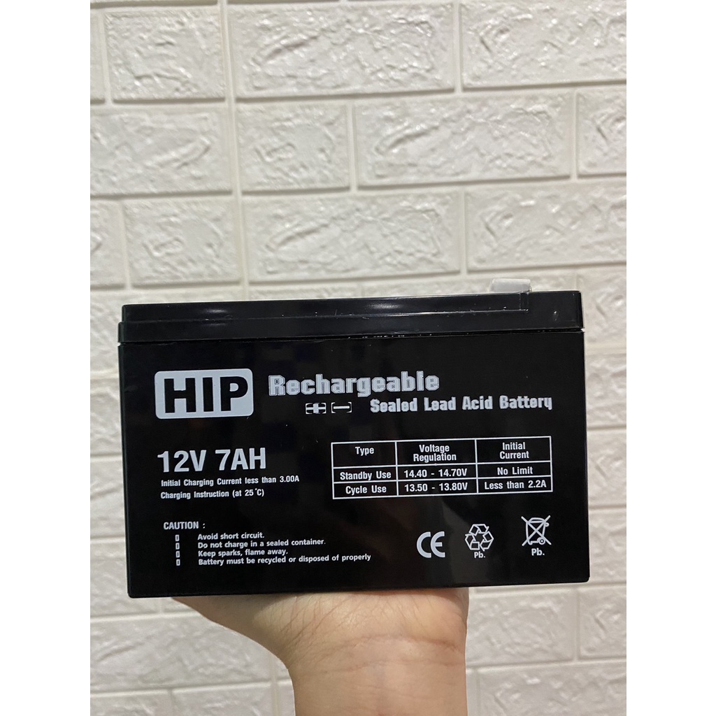 แบตเตอรี่ HIP Rechargeable Sealed Lead Acid Battery 12V 7AH