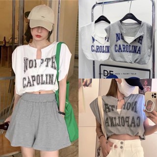 NEW :: CAROLINA TOP มาเพิ่มรอบ 2 เสื้อครอปแขนกุด ดีไซน์เป็นผ้าสองชั้น เป็นสายเดี่ยวด้านใน มีดีเทลเอวจั้ม