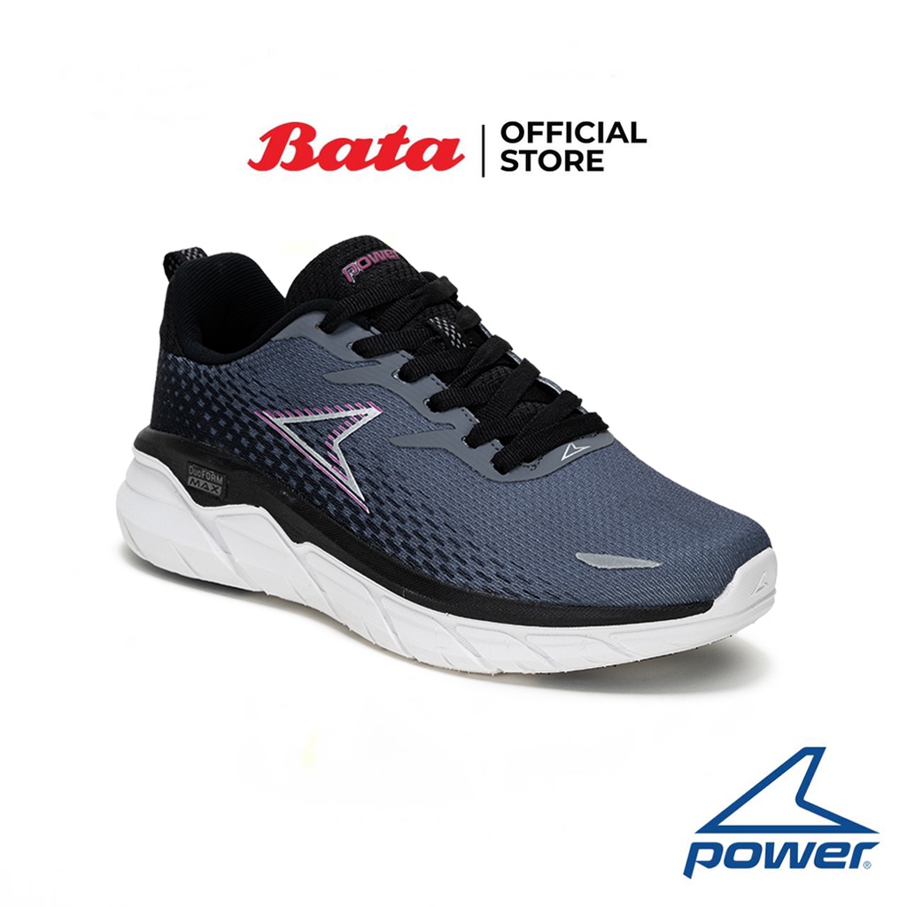 Bata บาจา ยี่ห้อ Power รองเท้ากีฬาวิ่ง รองเท้าผ้าใบ Running shoes แบบผูกเชือก สำหรับผู้หญิง รุ่น DuoFoam Max 300 RS สีเทา 5182637