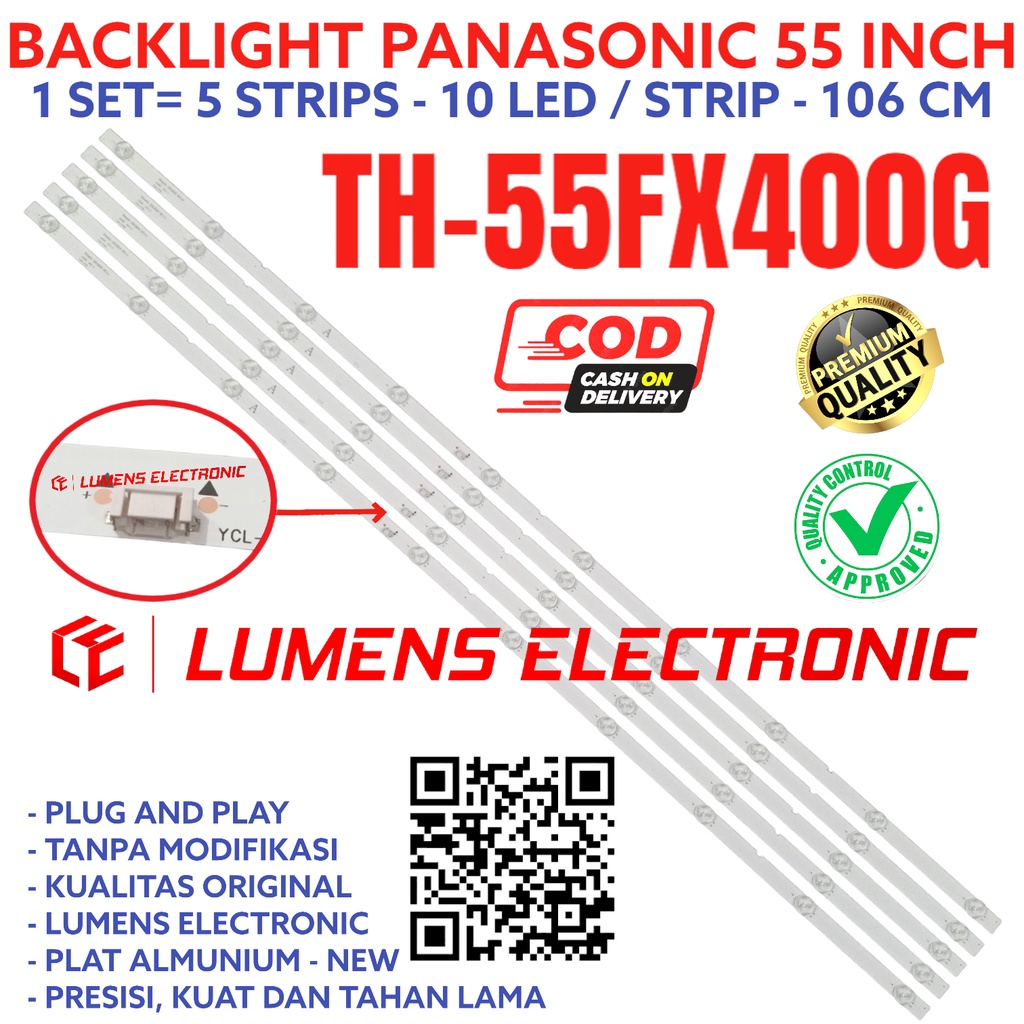 PANASONIC 55 INC LED TV BACKLIGHT TH 55FX400 55FX400G TH55FX400 TH55FX400G BL LIGHT 55INC 10K 10 ปุ่