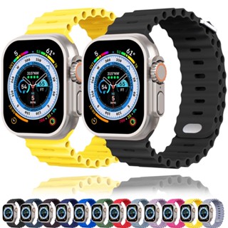 สายนาฬิกาข้อมือซิลิโคน สําหรับ iWatch Ultra Band 49 มม. 44 มม. 40 มม. 38 มม. 42 มม. SE 6 3 Correa iWatch Series 8 745 มม. 41 มม.