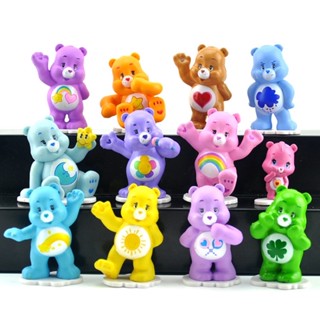 Carebear หมีแคร์แบร์ โมเดลหมี แคร์แบร์ ตกแต่งเค้ก ครบชุด 12 ตัว/pvc