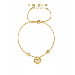 Miniglam Lovin’ Heart Gold Stainless Steel Bracelet สร้อยข้อมือสเตนเลสสตีลจี้รูปหัวใจ สีทอง