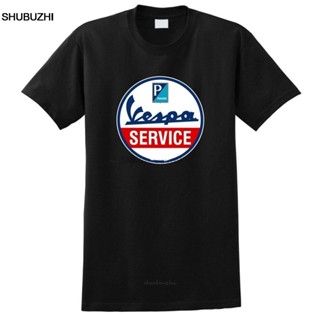 【Plus Size】เสื้อยืด ผ้าฝ้าย พิมพ์ลาย Vespa Piaggio Service แฟชั่นฤดูร้อน สําหรับผู้ชาย