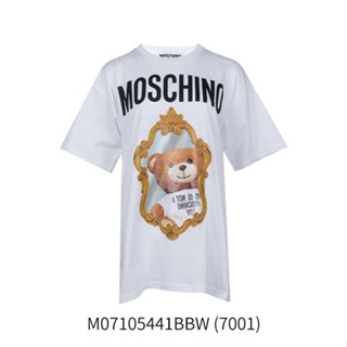 Moschino เสื้อยืดแขนสั้น ผ้าฝ้าย พิมพ์ลายโลโก้หมีเท็ดดี้ สไตล์คลาสสิก สําหรับผู้ชาย และผู้หญิง