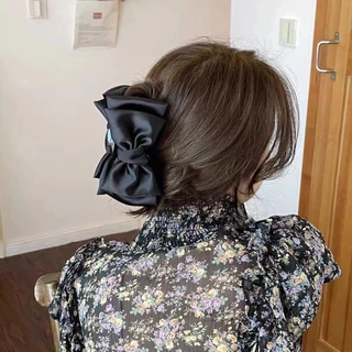 double-sided bow clip กิ๊บหนีบผมโบว์ยักษ์ ผ้าซาตินใหญ่มาก ขนาดโบว์ 15cm. กิ๊บหนีบผม กิ๊บติดผม