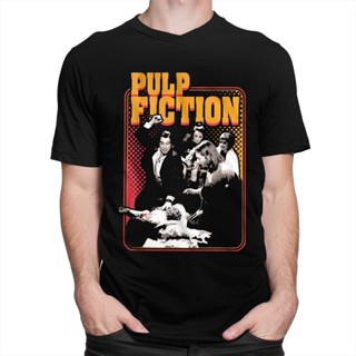 เสื้อยืดแขนสั้น พิมพ์ลาย Adrenaline Shot Pulp Fiction สไตล์เรโทร สําหรับผู้ชาย