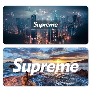 แผ่นรองเมาส์ ขนาดใหญ่ ลาย Supreme ซักทําความสะอาดได้ แบบเรียบง่าย สําหรับเล่นเกม