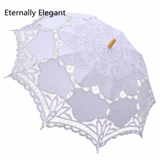 New Lace Umbrella Cotton Embroidery White/Ivory Battenburg Lace Parasol Umbrella Wedding Umbrella Decorations Free Shipp