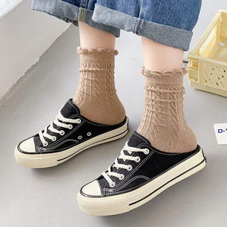 พร้อมส่งจากไทย ถุงเท้าข้อกลาง แฟชั่น ถุงเท้าลายทาง สไตล์ญี่ปุ่น ใส่ได้ทั้ง ช/ญ🌈
