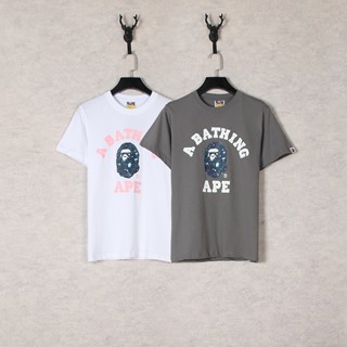 Bape เสื้อยืดแขนสั้น ผ้าฝ้าย พิมพ์ลาย แฟชั่นสําหรับผู้ชาย และผู้หญิง