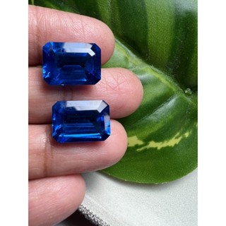 Synthetic Lab Blue Topaz Octagon 12x14 -2pcs(1set)