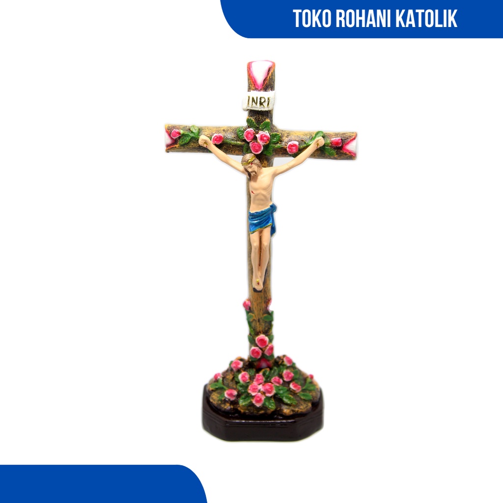MAWAR TREE และ ROSE MOTIF SITTING CROSS / ROSE MOTIF TABLE CROSS / ALTAR CROSS / CATHOLIC SITTING CR