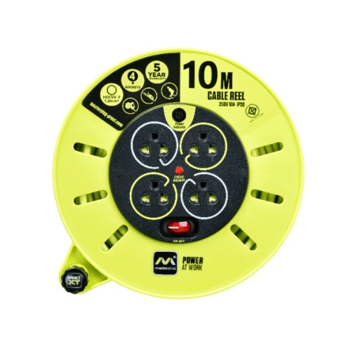 GlobalHouse LUCECO โรลสายไฟ 4หัว 10เมตร ขนาด1.0mm รุ่น CMTH10104SL-GH สีเขียว สินค้าของแท้คุณภาพดี