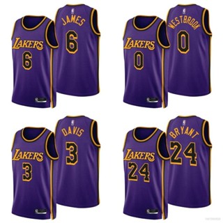 เสื้อกีฬาบาสเก็ตบอล ลายทีม NBA Jersey Lakers James Westbrook Davis Bryant สีม่วง YS3 22 23