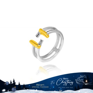 Aevari Vertical Ring Sterling Silver 925 with Gold and Rhodium Plated แหวน แหวนเงินแท้ เครื่องประดับสุดหรู