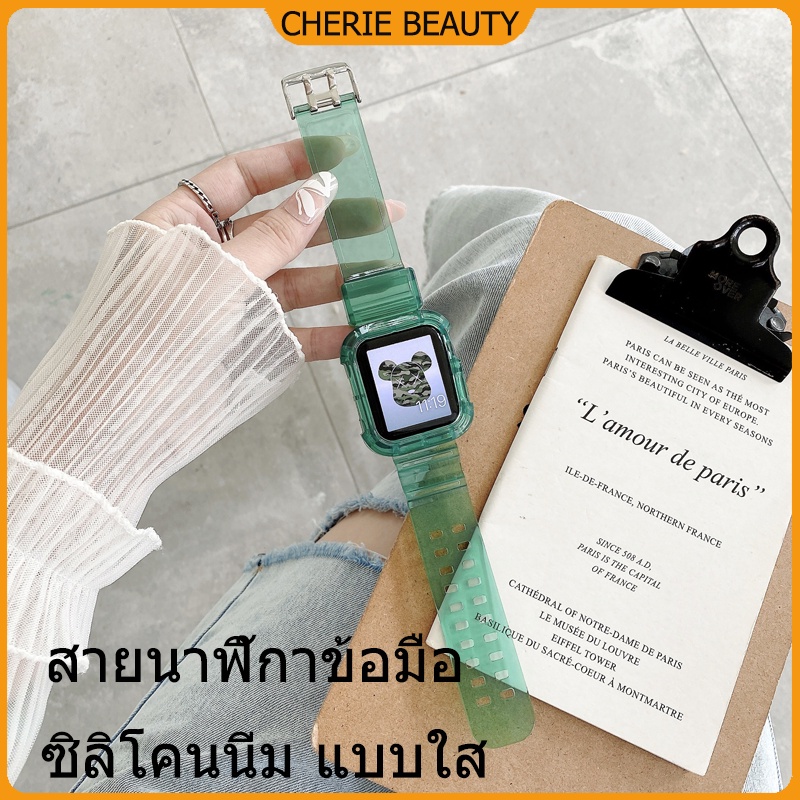 สายนาฬิกาซิลิโคนอ่อนนุ่มโปร่งใสสำหรับ iwatch series 11 10 9 8 7 6 5 4 3 2 1se 49mm46mm45mm44mm42mm40