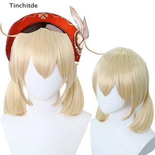 [Tinchitde] วิกผมคอสเพลย์ วิกผมสั้น สีทอง สําหรับเด็กผู้หญิง [Preferred]