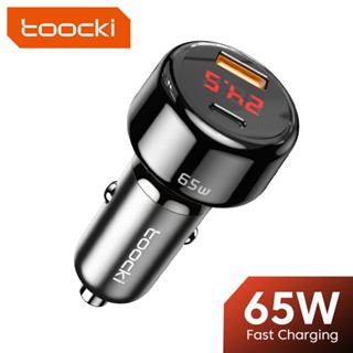 Toocki ที่ชาร์จ USB 65W QC4.0 3.0 USB C PD หน้าจอ LED ชาร์จเร็ว สําหรับรถยนต์