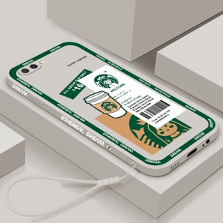 เคสโทรศัพท์มือถือแบบนิ่ม TPU กันกระแทก ลาย Starbucks พร้อมสายคล้อง แฟชั่น สําหรับ OPPO A37 A37f A37m A37fw A39 A57 2022 A59 A71 A77 A83 A1