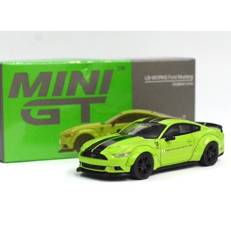 (NOT SEALED FOC PROTECTOR) MINI GT 1/64 426 LB-WORKS FORD MUSTANG GRABBER LIME
