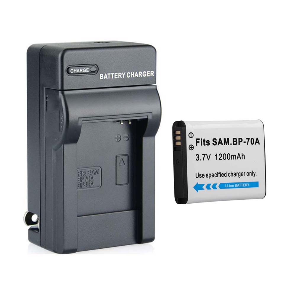 BP-70A BP70A แบตเตอรี่ + เครื่องชาร์จติดผนังสําหรับ SAMSUNG AQ100,DV150F,ES65,ES67,ES70,ES71,ES73,ES