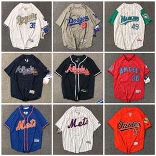 เสื้อกีฬาเบสบอลแขนสั้น Mlb ขนาดใหญ่ สไตล์ฮิปฮอป