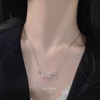 ESCOBAL ใส่ได้ 2 แบบ พร้อมส่ง สร้อยคอเงินแท้ Lucky Clover สร้อยเพชร ของขวัญให้แฟน วาเลนไทน์