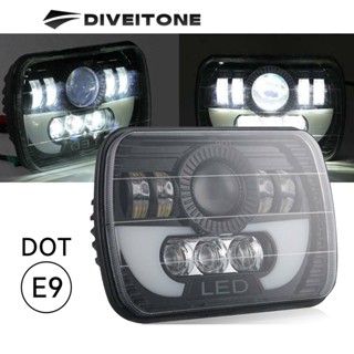 DIVEITONE 300w 5x7 "7x6 นิ้วสี่เหลี่ยมผืนผ้า LED ไฟหน้า Drl สำหรับ JEEP Wrangler/cherokee Yj รถกระบะ Xj Gmc Angel Eyes Drl Healights