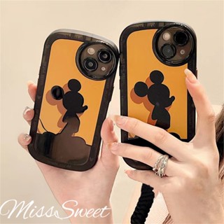 เคสโทรศัพท์มือถือ แบบนิ่ม ลายมิกกี้ เมาส์ สีดํา สําหรับ iPhone 15 14 13 12 11 Pro Max X XR Xs Max 8 7 6 6s Plus SE 2020