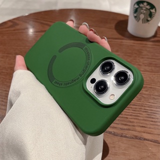 【silicone soft case/Dark Green】เคส compatible for iPhone 15 Pro Max case