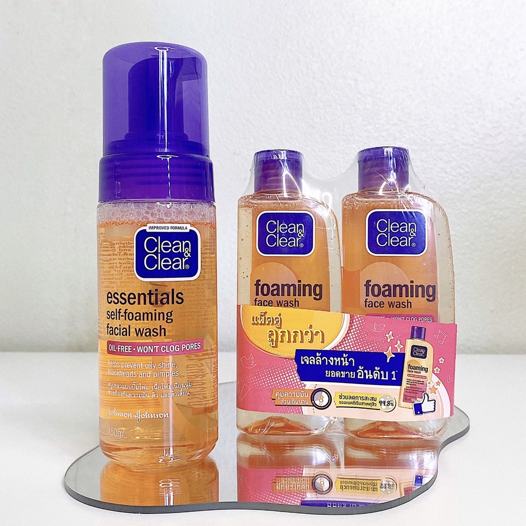 คลีนแอนด์เคลียร์ (เลือกสูตร) แพ็คคู่ 100 มล / ขวดปั๊ม 150 มล CLEAN & CLEAR หมดอายุ 2027