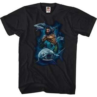 Swimming With Sharks Aquaman T-Shirt เสื้อเบลาส์ เสื้อยืด oversize