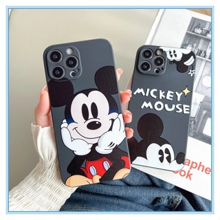 เคสโทรศัพท์มือถือ ซิลิโคน ลายมิกกี้เมาส์ สีดํา สําหรับ iPhone 11 12 13 14 Pro Max เคสไอโฟน11 12 13 14promax 7 plus กันกระแทก เคสซิลิโคน14promax