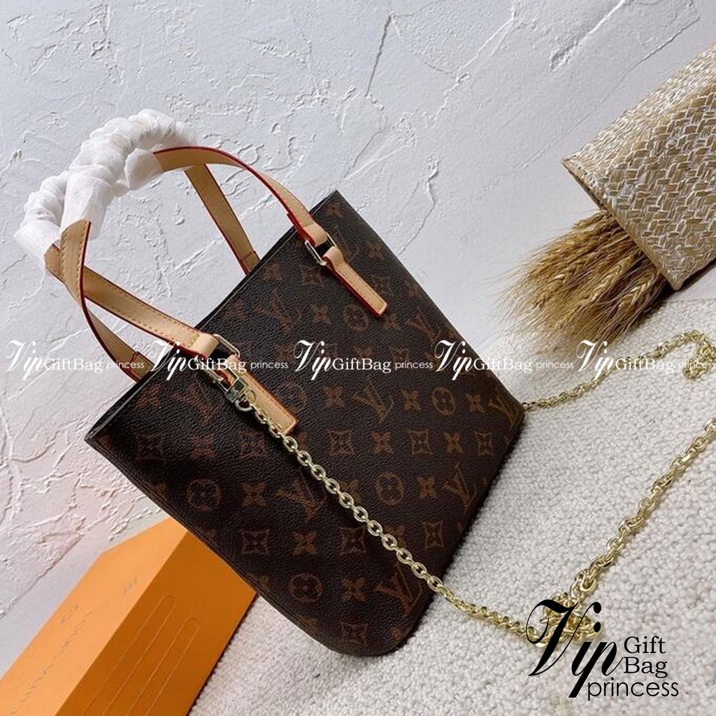 =LV VAVIN PM MONOGRAM CANVAS TOTE BAG กระเป๋าถือ พร้อมสายสะพายข้างแบบโซ่ crossbody ลายโมโนแกรมสีน้ำต