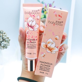 🌸ไพร์มเมอร์ปรับผิวเรียบเนียนกระจ่างใส ควบคุมความมันBabaoou magnolia flower make-up primer 25G.🌸ฟรีของแถมเก็บเงินปลายทาง🎁