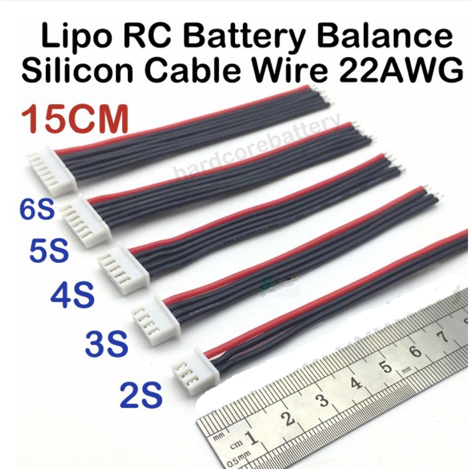 Lipo แบตเตอรี่ Balance Charger สาย 22 AWG ซิลิคอน 10 ซม./20 ซม.ความยาวสายไฟ JST XT60 Connector DW22 