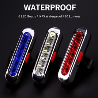 โคมไฟ LED 6 ดวง กันน้ํา ชาร์จ USB สําหรับติดแฮนด์รถจักรยาน