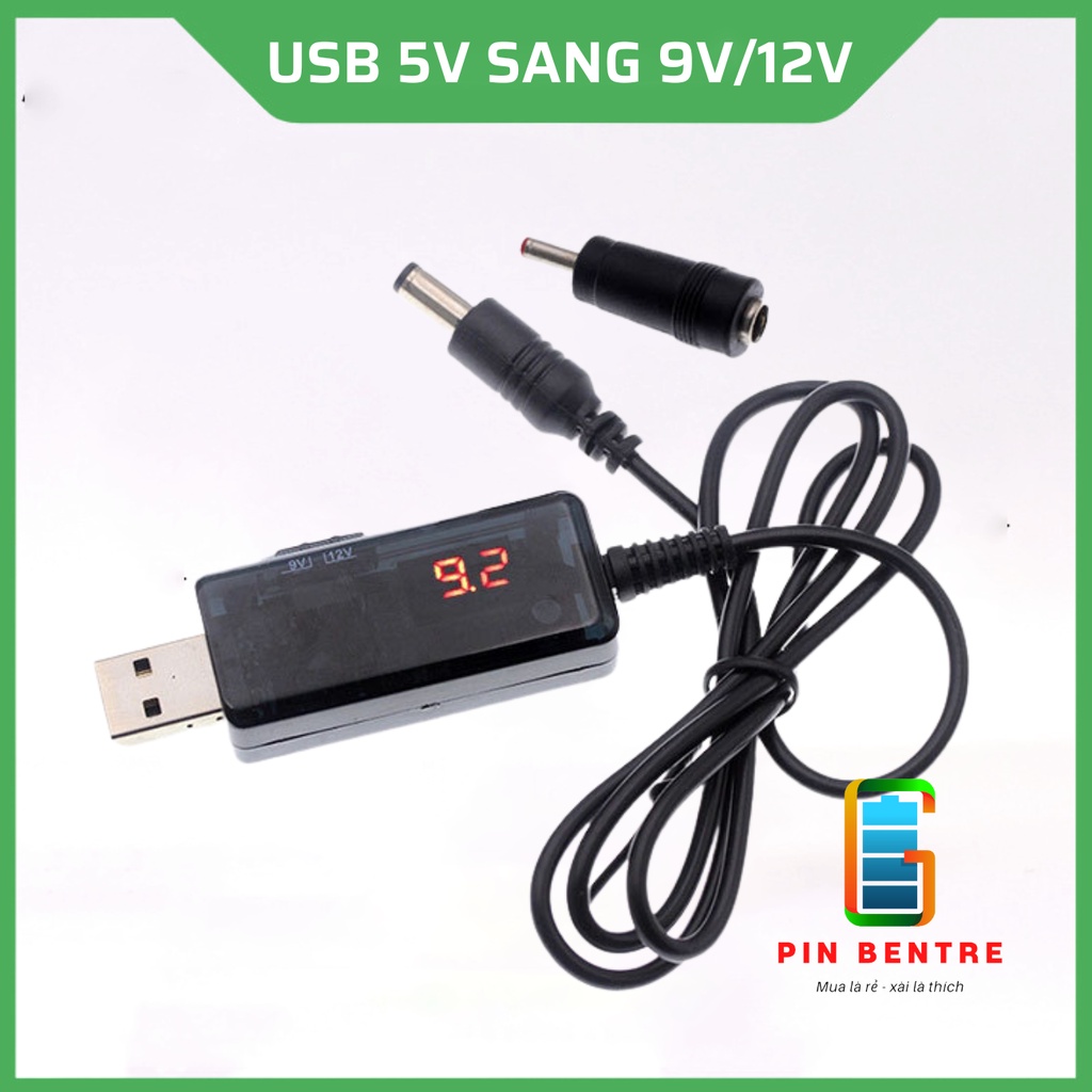 สาย USB 2in1 จากกระแสไฟ 5V ถึง 9V/12V, 2A/1.5A
