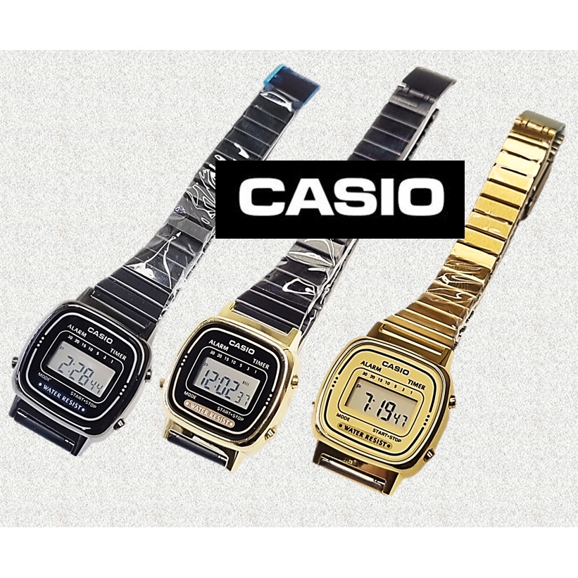 CASlO กันน้ำ นาฬิกาข้อมือผู้หญิง นาฬิกาCasio หน้าปัดเล็กๆ นาฬิกาผู้หญิง นาฬืกาcasio สายเหล็ก สีทอง ดำทอง TW612