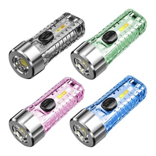 500lumen Mini LED พวงกุญแจไฟฉาย USB ชาร์จไฟแฟลชมัลติฟังก์ชั่นกันน้ําพร้อมไฟ 7 โหมด