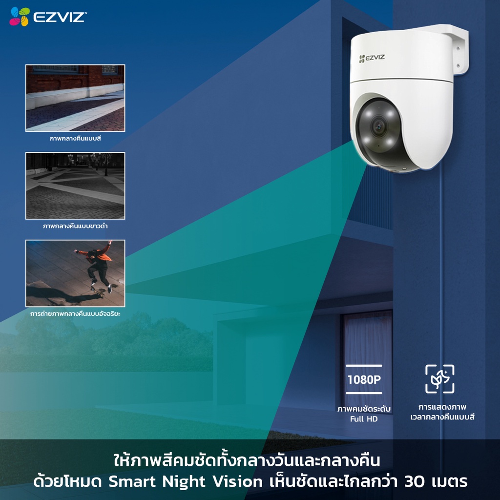 🔥ขายดีมาก🔥⚡️กล้องวงจรปิดไร้สาย⚡️EZVIZ รุ่น H8C H9C H90 (2MP/4MP) C8C 3K (5MP) Wi-Fi Tilt Camera view 360° พูดคุยโต้ตอบได รูปที่ 6