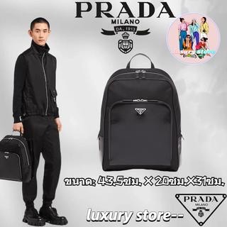 Prada   ปราด้า  Re-Nylon Regenerated Nylon and Leather Backpack/กระเป๋าเป้สะพายหลัง/ล่าสุด/ซื้อแท้/ยี่ห้อ