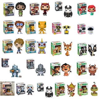 ฟิกเกอร์ Funko POP Disney Little Mermaid Ariel Princess Scarlet Witch Elizabeth Digimon Tai Agumon Matt Gabumon Mufasa Simba Wall-E Eve Sally Maleficent ของเล่นสําหรับเด็ก