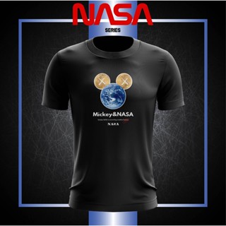 เสื้อยืดผ้าฝ้าย เสื้อยืด ผ้าฝ้าย พิมพ์ลาย BAJU MICKEY X NASA สําหรับผู้หญิง